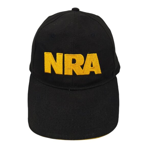 NRA Strapback Cap National Rifle Association Flag Black Trucker Baseball Hat - Picture 1 of 14